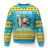 Tropical Xmas Ugly Christmas Sweater It's Hot As Balls Of Holly Out Here - Wonder Print Shop
