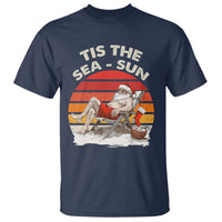 Funny Christmas In July T Shirt Tis The Sea Sun Santa At The Beach - Wonder Print Shop
