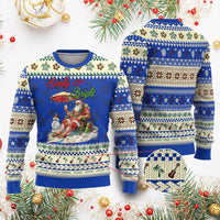 Tropical Xmas Ugly Christmas Sweater Sandy And Bright Santa At The Beach - Wonder Print Shop