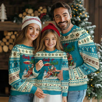 Tropical Xmas Ugly Christmas Sweater Sandy And Bright Santa At The Beach - Wonder Print Shop