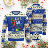 Just A Girl Who Loves Xmas In July Ugly Christmas Sweater - Wonder Print Shop