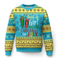 Just A Girl Who Loves Xmas In July Ugly Christmas Sweater - Wonder Print Shop
