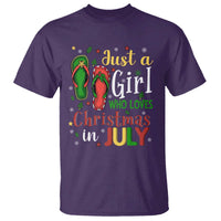 Just A Girl Who Loves Christmas In July T Shirt - Wonder Print Shop