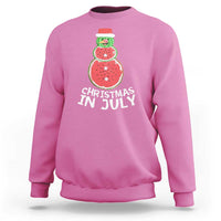 Funny Christmas In July Watermelon Summer Snowman Sweatshirt - Wonder Print Shop