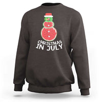 Funny Christmas In July Watermelon Summer Snowman Sweatshirt - Wonder Print Shop