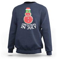 Funny Christmas In July Watermelon Summer Snowman Sweatshirt - Wonder Print Shop