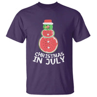 Funny Christmas In July Watermelon Summer Snowman T Shirt - Wonder Print Shop