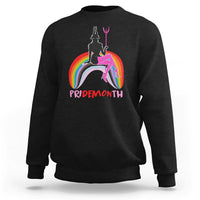 Funny LGBT Pride Sweatshirt Pride Demon Month Rainbow Slay Gay Evil - Wonder Print Shop