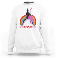 Funny LGBT Pride Sweatshirt Pride Demon Month Rainbow Slay Gay Evil - Wonder Print Shop