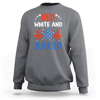 Funny Marijuana 4th Of July Sweatshirt Red White and Baked Patriotic Weed - Wonder Print Shop