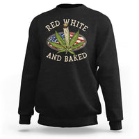 Funny Marijuana 4th Of July Sweatshirt Red White and Baked Patriotic Weed - Wonder Print Shop