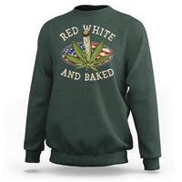 Funny Marijuana 4th Of July Sweatshirt Red White and Baked Patriotic Weed - Wonder Print Shop