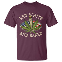 Funny Marijuana 4th Of July T Shirt Red White and Baked Patriotic Weed - Wonder Print Shop