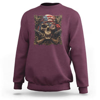 Funny Pirate 4th Of July Sweatshirt Patriotic America Flag Skull - Wonder Print Shop