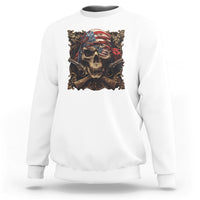 Funny Pirate 4th Of July Sweatshirt Patriotic America Flag Skull - Wonder Print Shop