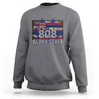 Hawaiian Sweatshirt 808 Aloha State Hawaii Flag - Wonder Print Shop