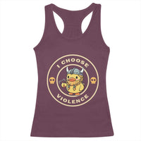 Funny Viking Duck Meme I Choose Violence Racerback Tank Top