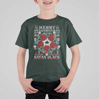 Anti Christmas T Shirt For Kid Merry Antichristmas Noel Hat Pentagram - Wonder Print Shop