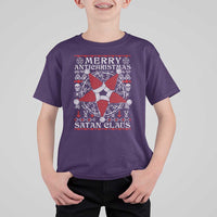 Anti Christmas T Shirt For Kid Merry Antichristmas Noel Hat Pentagram - Wonder Print Shop