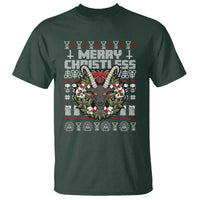 Anti Christmas T Shirt Merry Christless Satan Baphomet Wreath - Wonder Print Shop