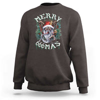 Anti Christmas Sweatshirt Merry 666Mas Satan Creepy Christmas - Wonder Print Shop
