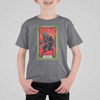 Christmas Krampus T Shirt For Kid American Traditional Tarot Card - Wonder Print Shop