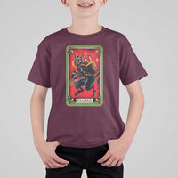 Christmas Krampus T Shirt For Kid American Traditional Tarot Card - Wonder Print Shop