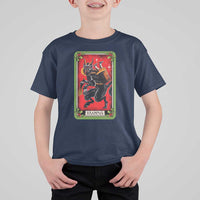 Christmas Krampus T Shirt For Kid American Traditional Tarot Card - Wonder Print Shop