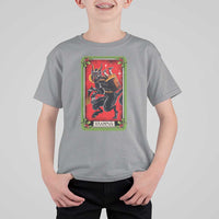 Christmas Krampus T Shirt For Kid American Traditional Tarot Card - Wonder Print Shop