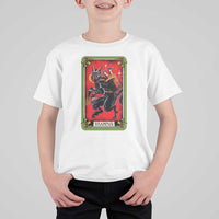 Christmas Krampus T Shirt For Kid American Traditional Tarot Card - Wonder Print Shop