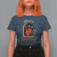 Horror Christmas Female Krampus T Shirt For Women - Wonder Print Shop