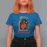 Horror Christmas Female Krampus T Shirt For Women - Wonder Print Shop
