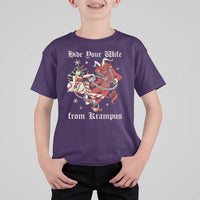 Funny Christmas T Shirt For Kid Hide Your Wife From Krampus - Wonder Print Shop