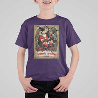 Christmas Krampus T Shirt For Kid Season Greeting Vintage Tarot Card - Wonder Print Shop