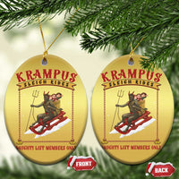 Funny Krampus Sleigh Rides Christmas Ornament Naughty List Members Only - Wonder Print Shop