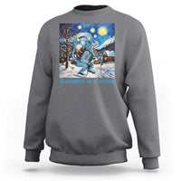 Krampus Is Coming Sweatshirt Spooky Christmas Starry Night - Wonder Print Shop