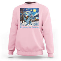Krampus Is Coming Sweatshirt Spooky Christmas Starry Night - Wonder Print Shop