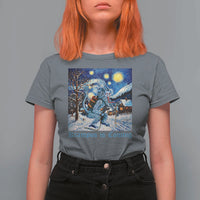 Krampus Is Coming T Shirt For Women Spooky Christmas Starry Night - Wonder Print Shop