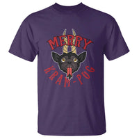 Funny Christmas Krampus Pug Dog T Shirt Merry Krampug Cute Pug Satan - Wonder Print Shop