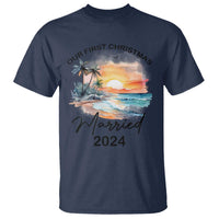 First Christmas Married 2024 Couple Matching T Shirt - Wonder Print Shop