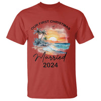 First Christmas Married 2024 Couple Matching T Shirt - Wonder Print Shop