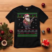 Christmas T Shirt Santa Claus Gun Click Click Sing Fa La La La - Wonder Print Shop