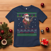 Christmas T Shirt Santa Claus Gun Click Click Sing Fa La La La - Wonder Print Shop