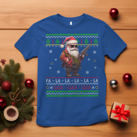 Christmas T Shirt Santa Claus Gun Click Click Sing Fa La La La - Wonder Print Shop