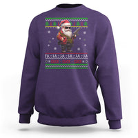 Christmas Sweatshirt Santa Claus Gun Click Click Sing Fa La La La - Wonder Print Shop