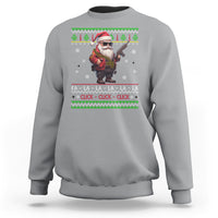 Christmas Sweatshirt Santa Claus Gun Click Click Sing Fa La La La - Wonder Print Shop