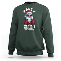 Christmas Sweatshirt Party Like Santa's Not Watching Funny Santa Sunglas - Wonder Print Shop