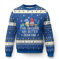 Funny Christmas Hanukkah Ugly Sweater Two Holidays Are Better Than One Jewish Gnome - Wonder Print Shop