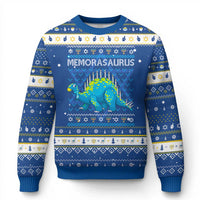 Menorasaurus Dinosaur Hanukkah Ugly Sweater Menorah Dino - Wonder Print Shop
