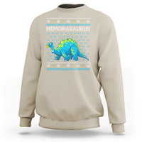 Menorasaurus Menorah Dino Hanukkah Dinosaur Sweatshirt - Wonder Print Shop